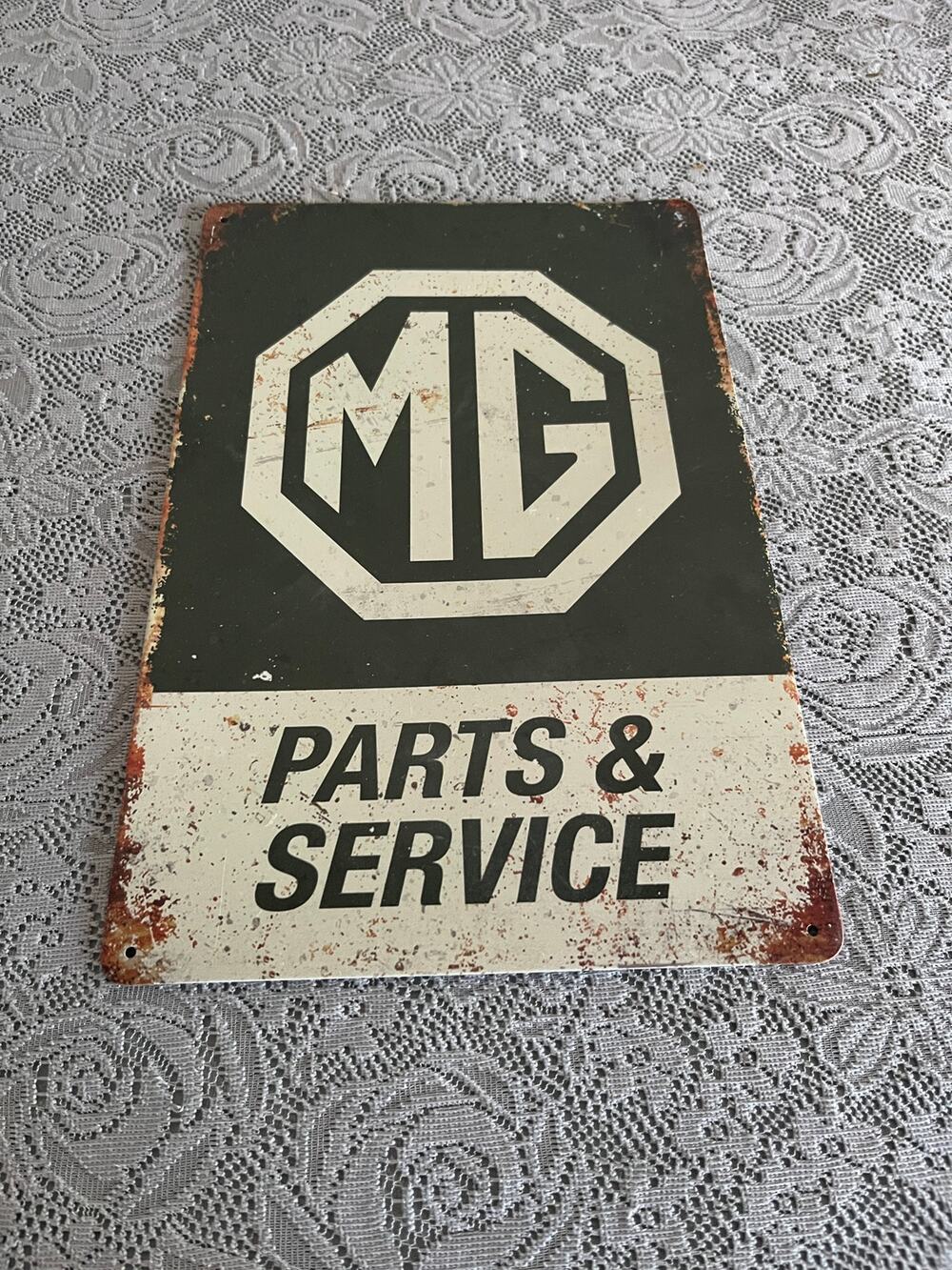 Vintage Style MG Parts & Service Metal Tin Sign Garage Wall Decor British Car